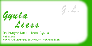 gyula liess business card